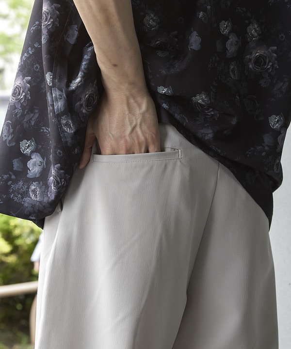 TRストレッチタックワイドテーパードパンツ 詳細画像 17