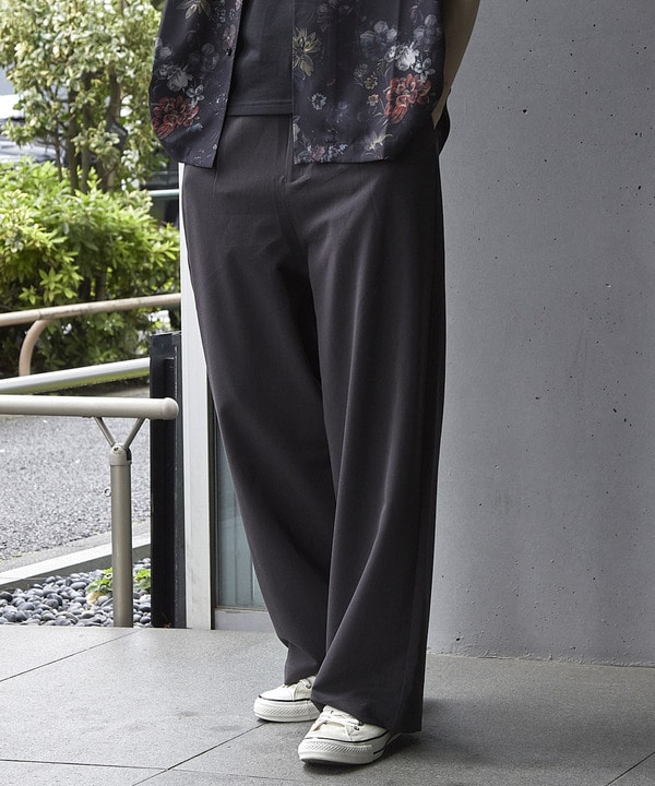 TRストレッチタックワイドテーパードパンツ 詳細画像 18