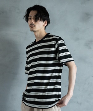 ジャガードボーダーTシャツ