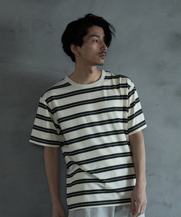 ジャガードボーダーTシャツ 詳細画像 ホワイト 1