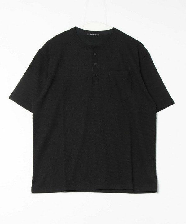 スラブヘンリーネックｔシャツ 詳細画像 ブラック 1