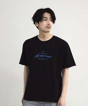 カットオフロゴプリント刺繡Ｔシャツ