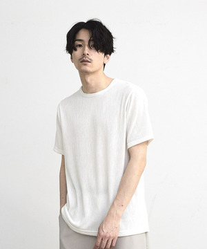 ストライプジャガード杢Tシャツ