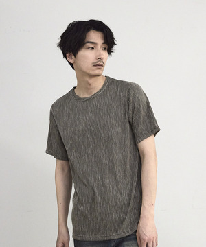 ストライプジャガード杢Tシャツ