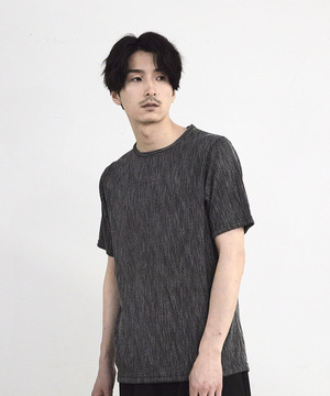 ストライプジャガード杢Tシャツ
