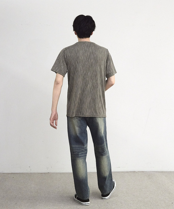 ストライプジャガード杢Tシャツ 詳細画像 12