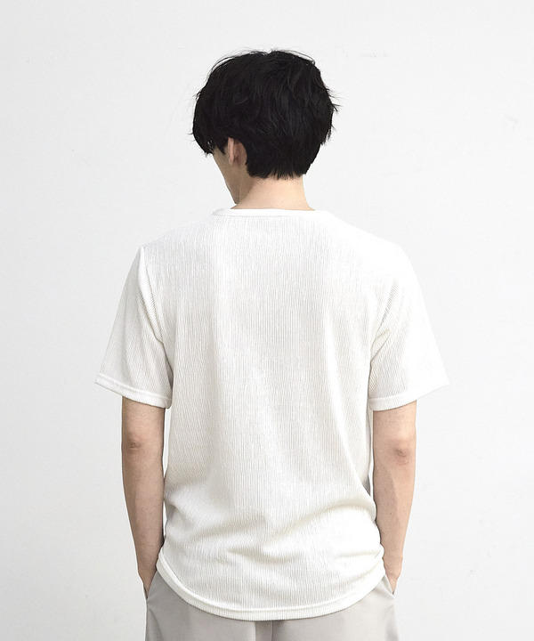 ストライプジャガード杢Tシャツ 詳細画像 4