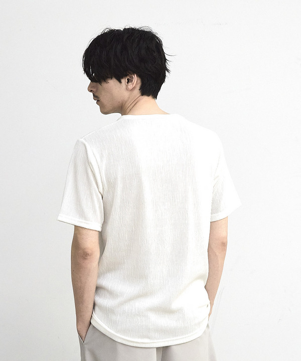 ストライプジャガード杢Tシャツ 詳細画像 5