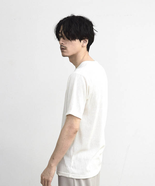 ストライプジャガード杢Tシャツ 詳細画像 6