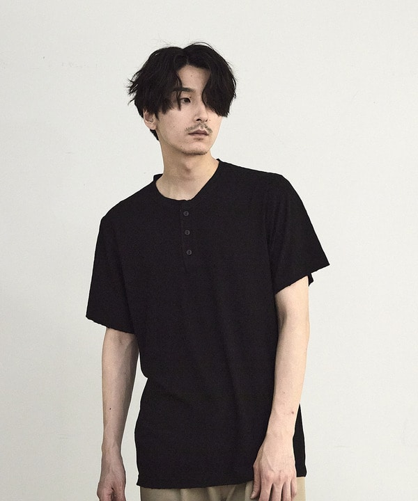ヘリンボーンジャガードヘンリーネックTシャツ 詳細画像 14