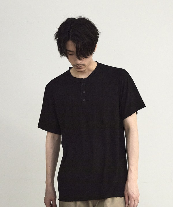 ヘリンボーンジャガードヘンリーネックTシャツ 詳細画像 15