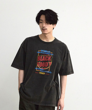 古着風ピグメントロゴプリントTシャツ