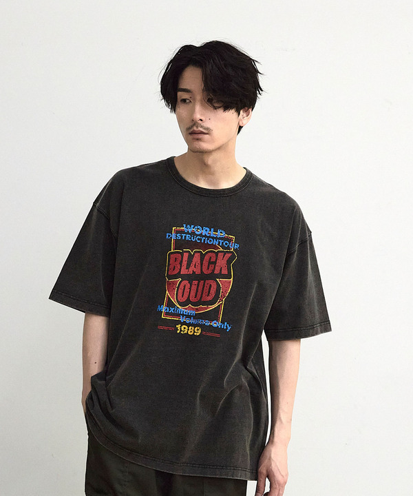 古着風ピグメントロゴプリントTシャツ 詳細画像 ブラック 1