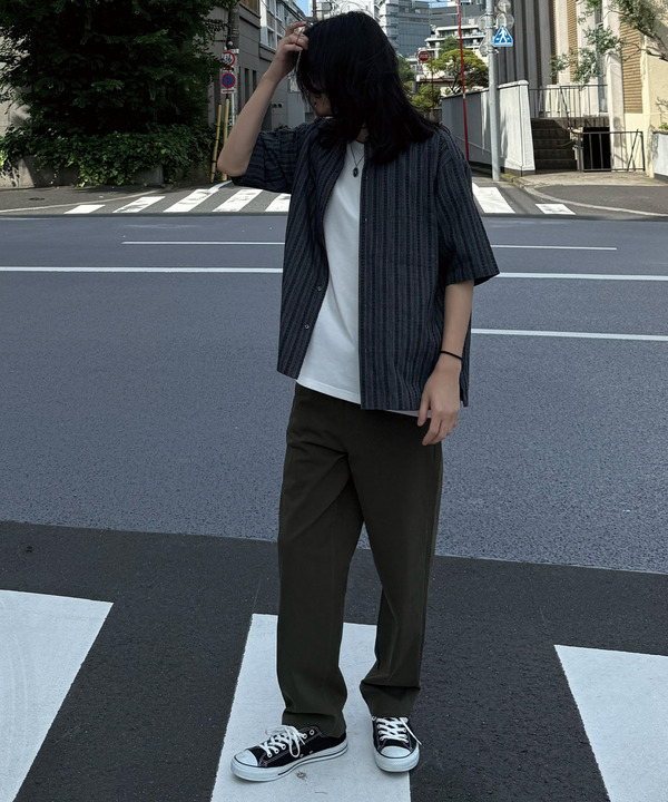 ドビーストライプ半袖シャツ 詳細画像 2
