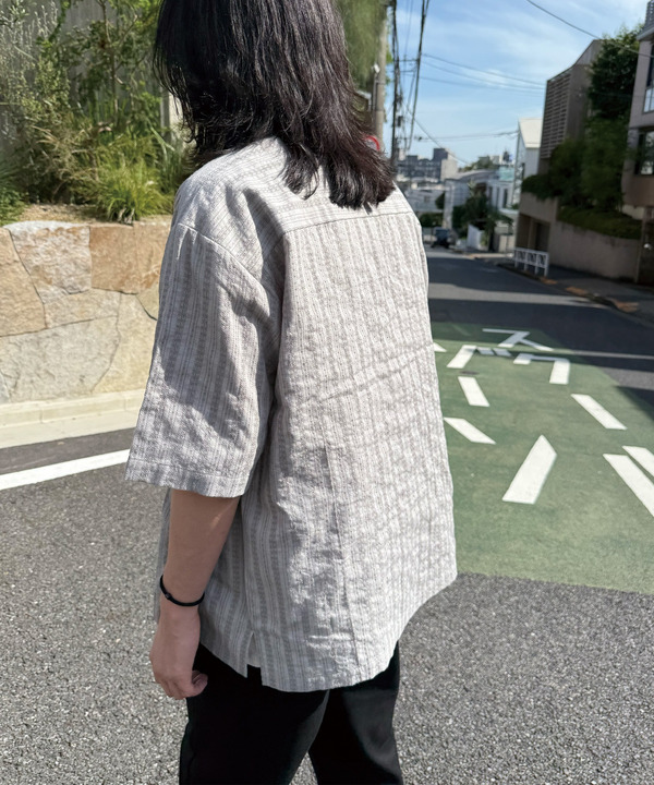 ドビーストライプ半袖シャツ 詳細画像 4