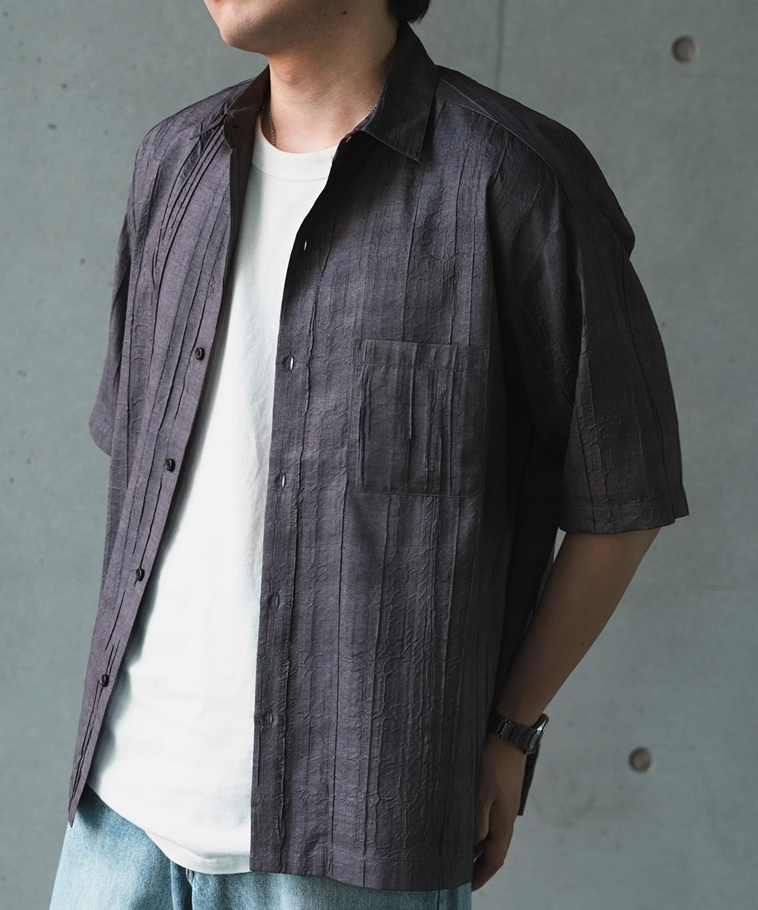 デニムライクワッシャー半袖シャツ｜メンズファッション通販 MEN'S