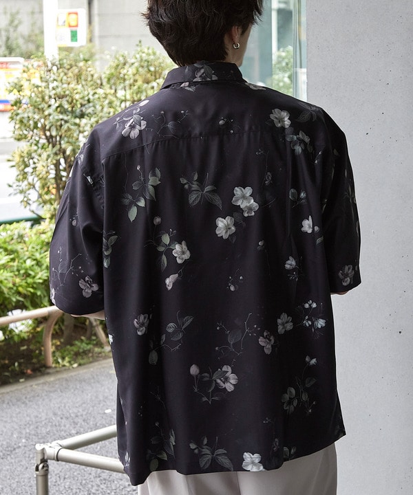 総柄プリントレギュラーカラールーズドレープ半袖シャツ 詳細画像 10
