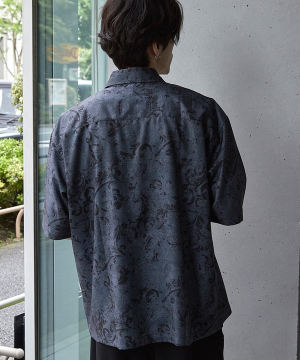 総柄プリントレギュラーカラールーズドレープ半袖シャツ 詳細画像 42