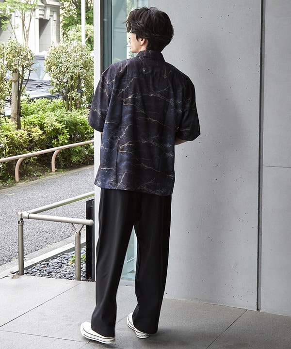 総柄プリントレギュラーカラールーズドレープ半袖シャツ 詳細画像 50