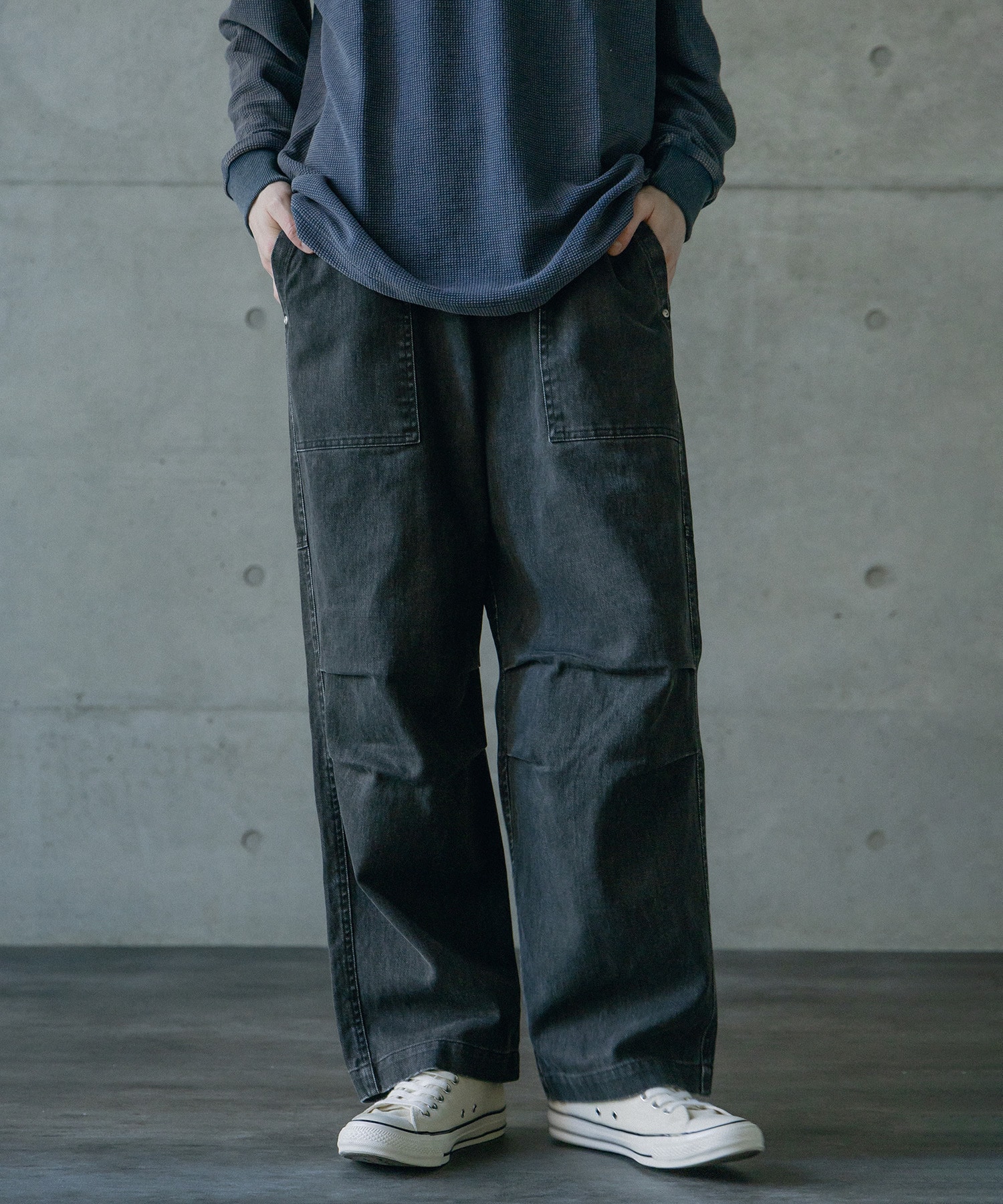 ヴィンテージカツラギワイドイージーベイカーパンツ｜メンズ