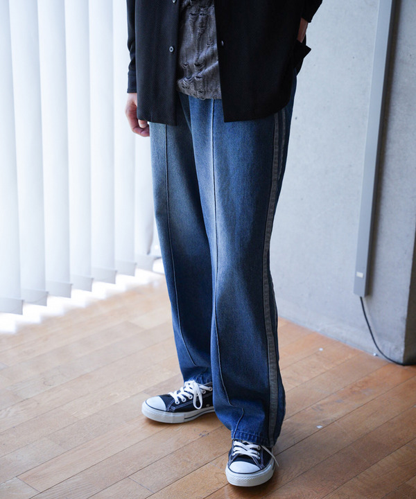 10.5ozスラブデニムトラックパンツ 詳細画像 5