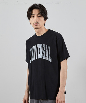 ユニバーサルオーバーオール別注ビンテージ加工プリントTシャツ