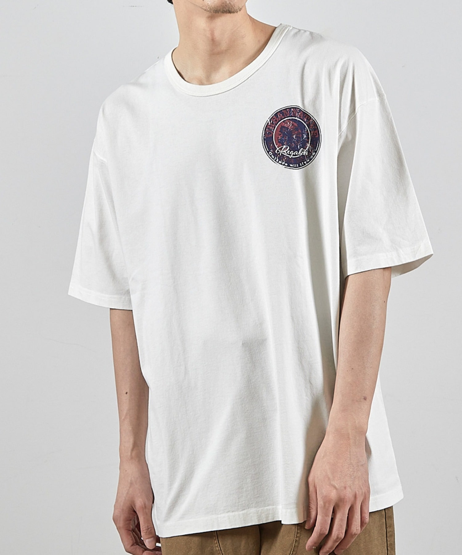 ビンテージサークルロゴピグメントTシャツ｜メンズファッション