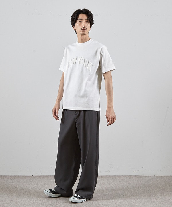 NY発泡プリントロゴししゅうTシャツ 詳細画像 1
