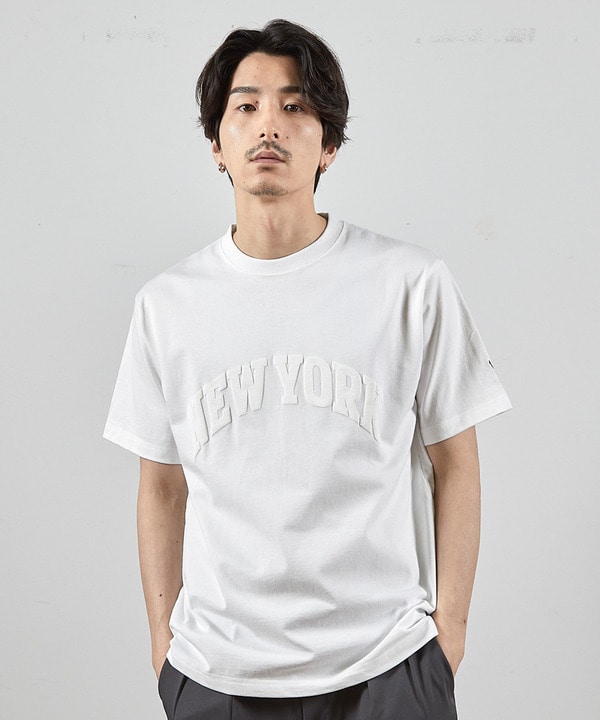 NY発泡プリントロゴししゅうTシャツ 詳細画像 6