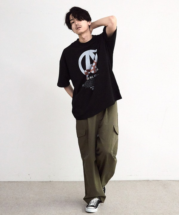 【CHAOTIC】別注アナーキーポルカドットプリントオーバーサイズTシャツ 詳細画像 13
