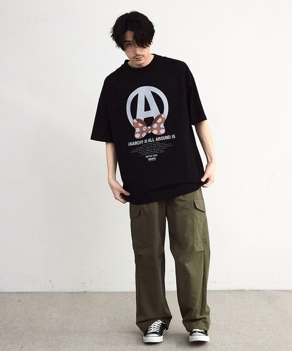 【CHAOTIC】別注アナーキーポルカドットプリントオーバーサイズTシャツ 詳細画像 14