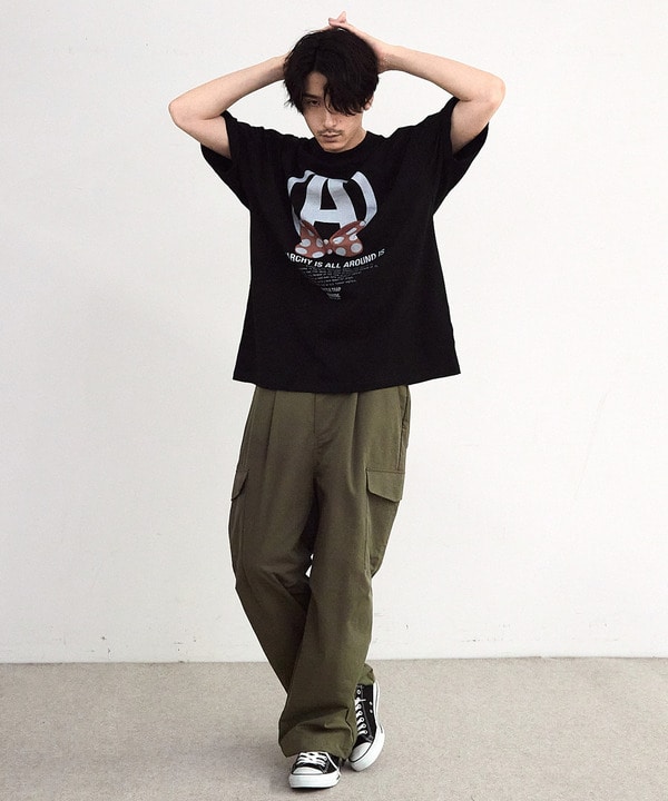 【CHAOTIC】別注アナーキーポルカドットプリントオーバーサイズTシャツ 詳細画像 17