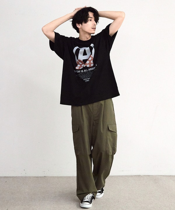 【CHAOTIC】別注アナーキーポルカドットプリントオーバーサイズTシャツ 詳細画像 2