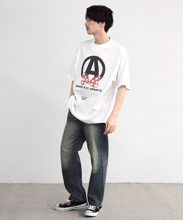 【CHAOTIC】別注アナーキーポルカドットプリントオーバーサイズTシャツ 詳細画像 4