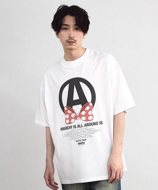 【CHAOTIC】別注アナーキーポルカドットプリントオーバーサイズTシャツ 詳細画像 7