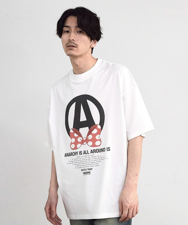 【CHAOTIC】別注アナーキーポルカドットプリントオーバーサイズTシャツ 詳細画像 8