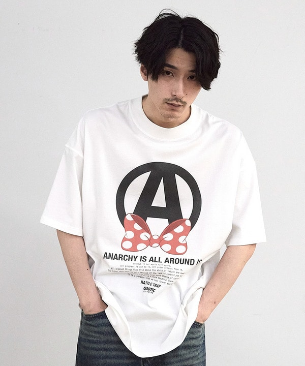 【CHAOTIC】別注アナーキーポルカドットプリントオーバーサイズTシャツ 詳細画像 9