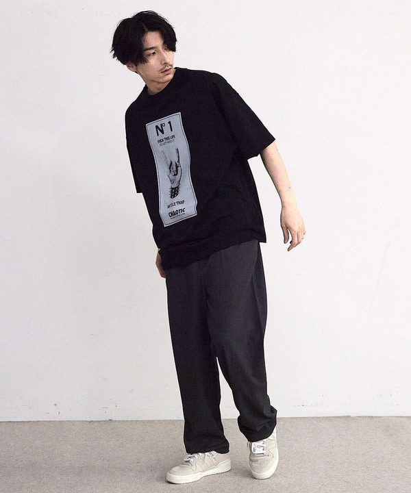 【CHAOTIC】別注メロイックサインプリントオーバーサイズTシャツ 詳細画像 2