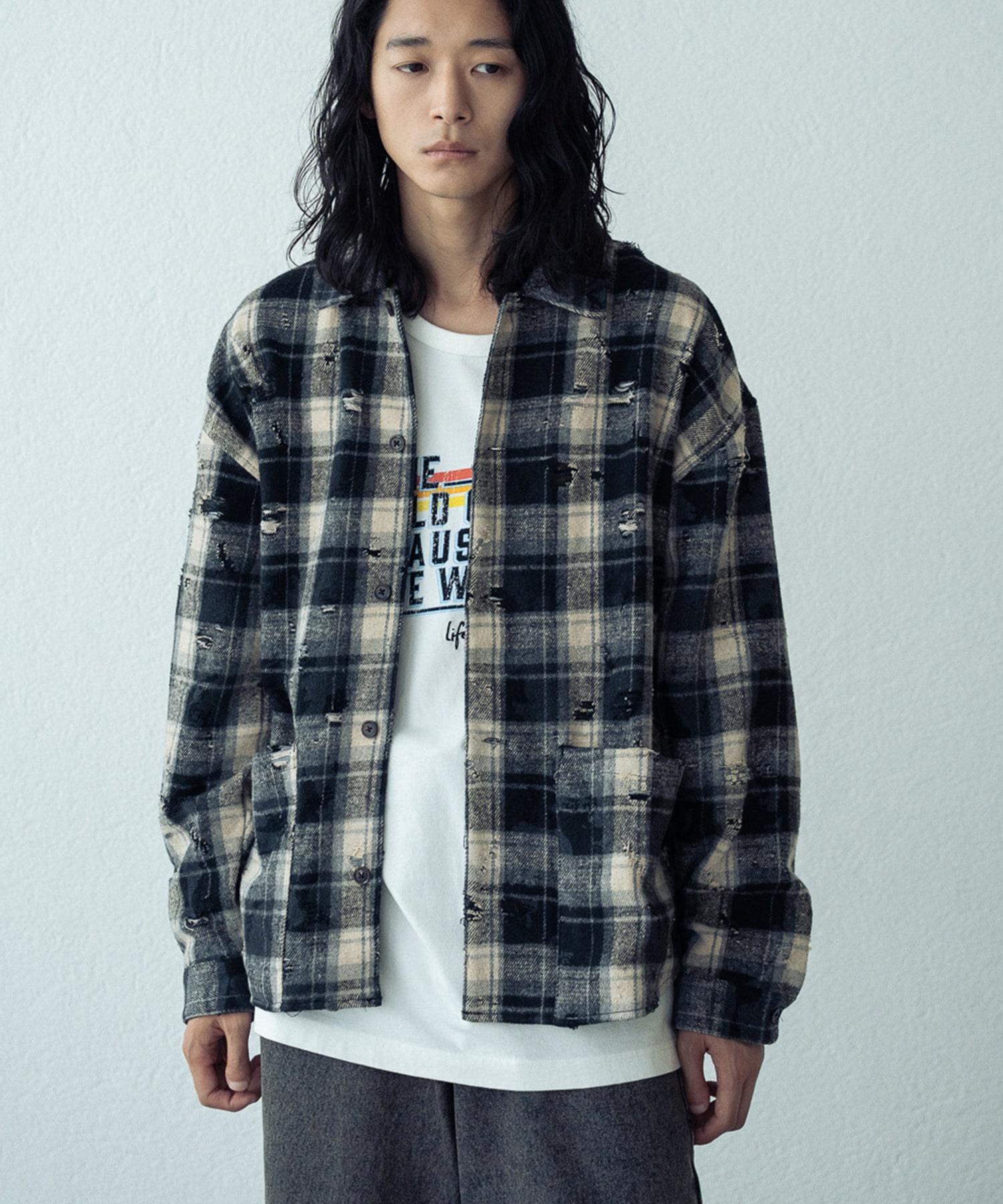 ラトルトラップ（RATTLE TRAP）/ダメージネルチェックシャツブルゾン ダメージネルチェックシャツブルゾン｜メンズファッション通販 MEN'S