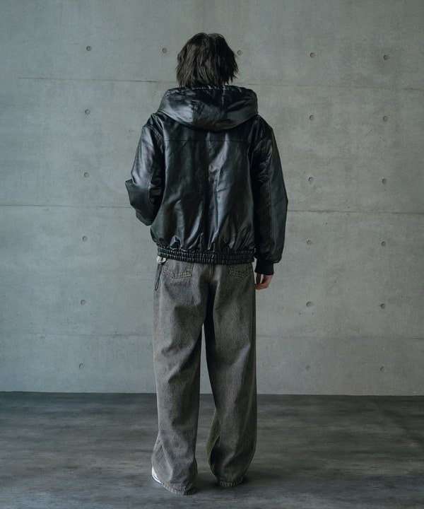 ビンテージシンセティックレザーA-2タイプパーカーブルゾン 詳細画像 13