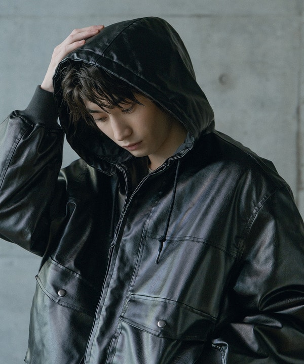 ビンテージシンセティックレザーA-2タイプパーカーブルゾン 詳細画像 19