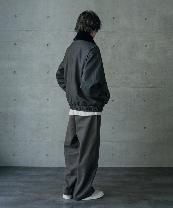 ビンテージシンセティックレザーファーカラー脱着フライトブルゾン 詳細画像 14