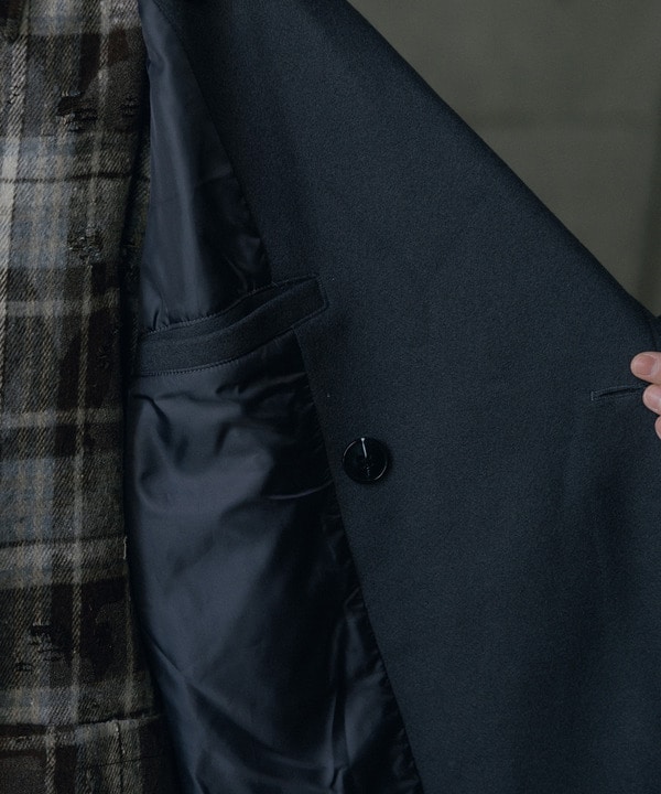 フェイクメルトンオーバーサイズビッグカラーピーコート 詳細画像 10