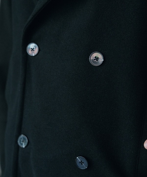 フェイクメルトンオーバーサイズビッグカラーピーコート 詳細画像 20