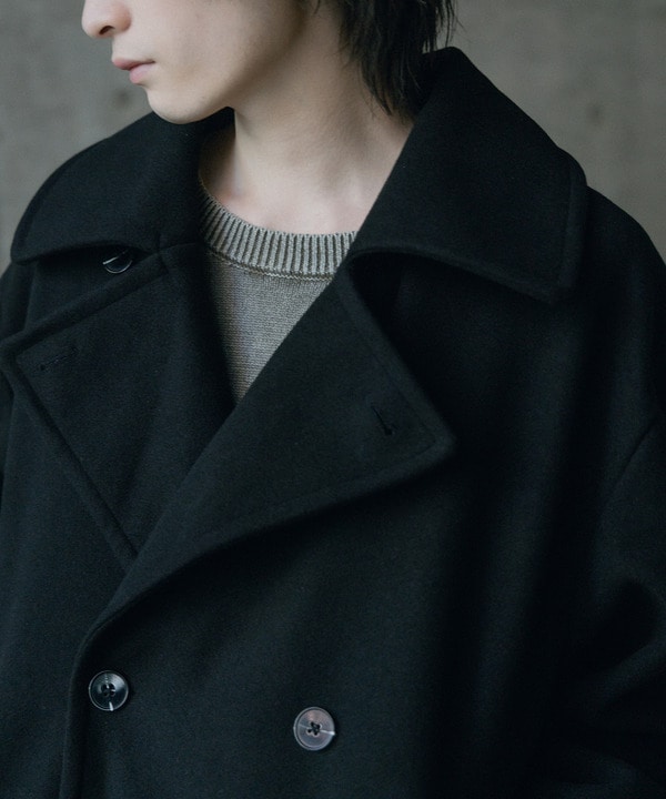 フェイクメルトンオーバーサイズビッグカラーピーコート 詳細画像 21