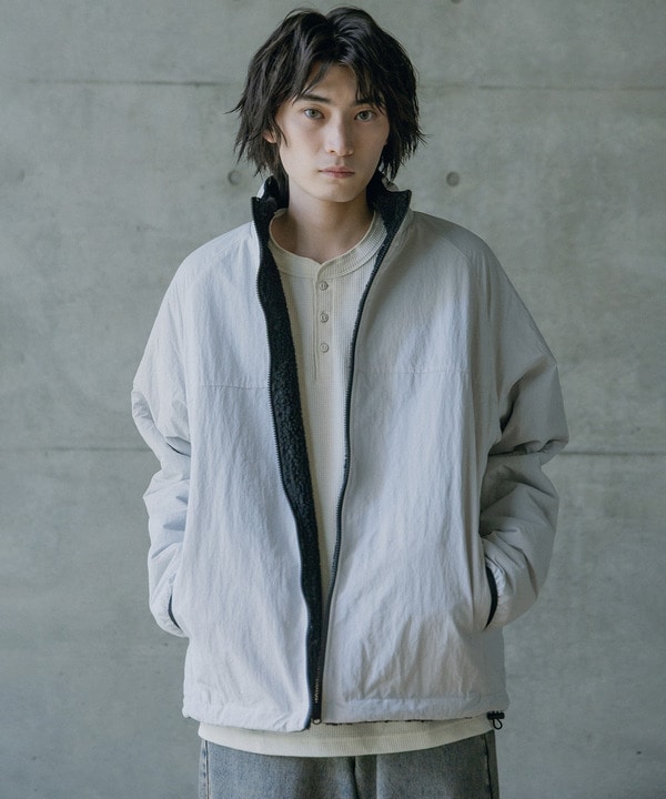 ナイロンアンドフリースリバーシブルスタンドブルゾン 詳細画像 1