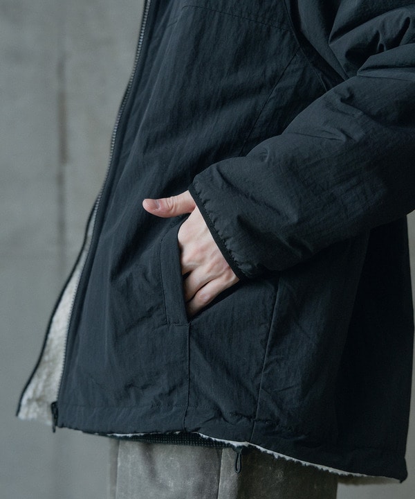 ナイロンアンドフリースリバーシブルスタンドブルゾン 詳細画像 16