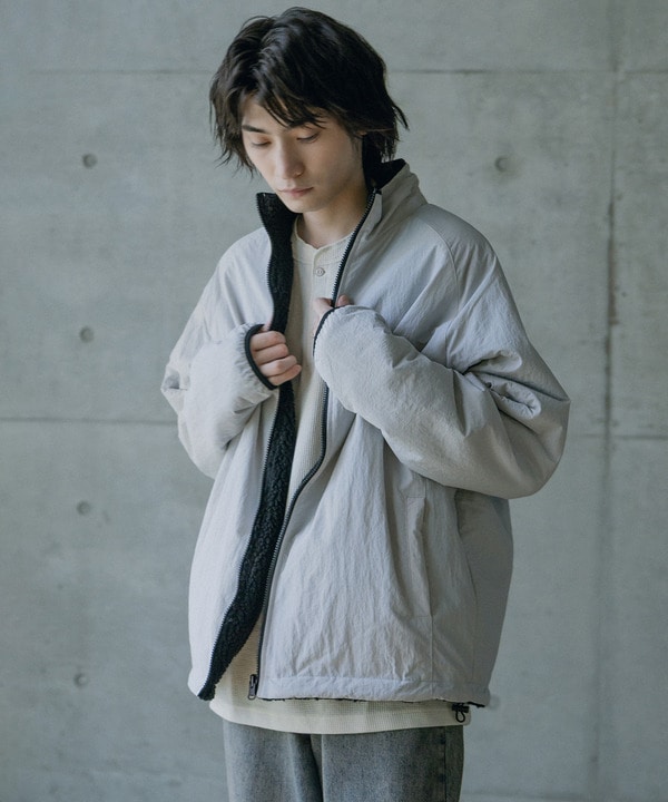 ナイロンアンドフリースリバーシブルスタンドブルゾン 詳細画像 2