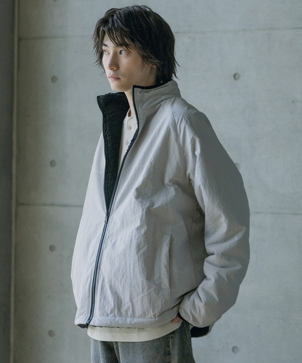 ナイロンアンドフリースリバーシブルスタンドブルゾン 詳細画像 3