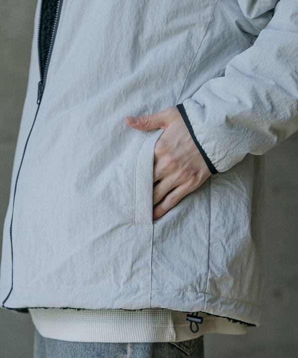 ナイロンアンドフリースリバーシブルスタンドブルゾン 詳細画像 4